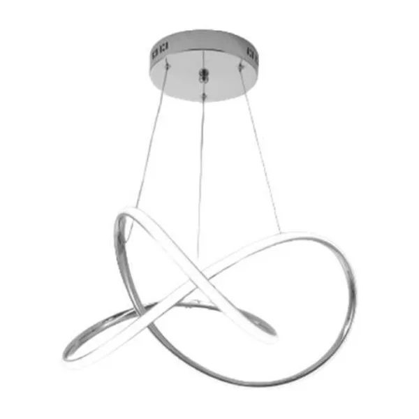 LED Pendant Chandelier Light Swirl Shape, Chrome Finish, 30W, 3CCT