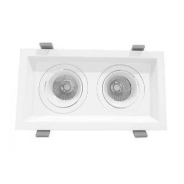 LED Recessed Light with 2 Slot White Trim, White Finish