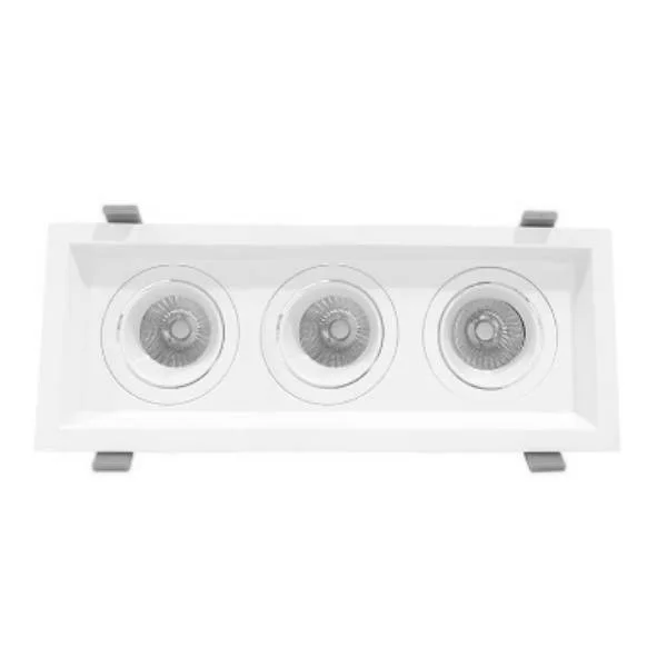 LED Recessed Light with 3 Slot White Trim, White Finish