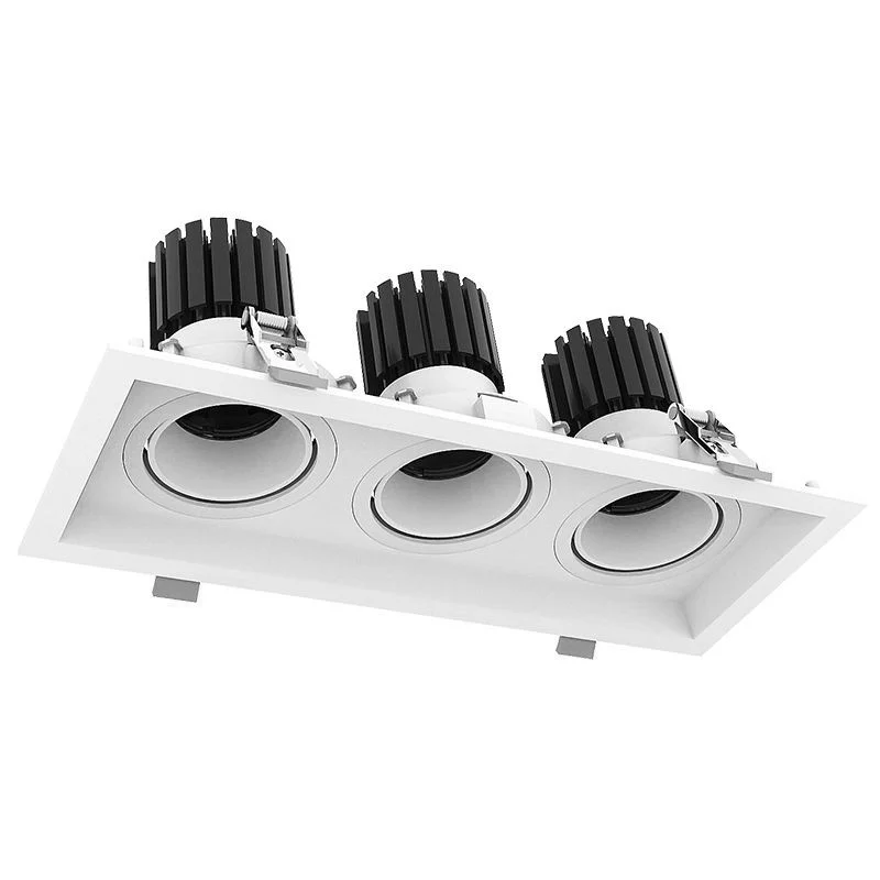 LED Recessed Light With 3 Slot White Trim