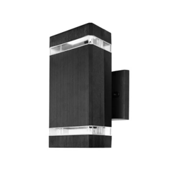 LED Rectangle Up/Down Outdoor Wall Sconce Fixture, 12 Watts, Multi-Volt, Black, CCT Selectable
