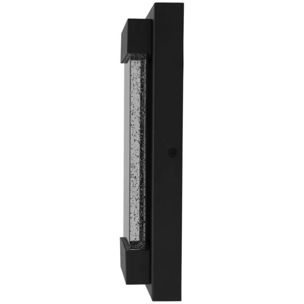 LED Rectangular Outdoor Wall Sconce, Seedy Glass, Up & Down, 12-Inch, 22W, 3000K, Black - view 2