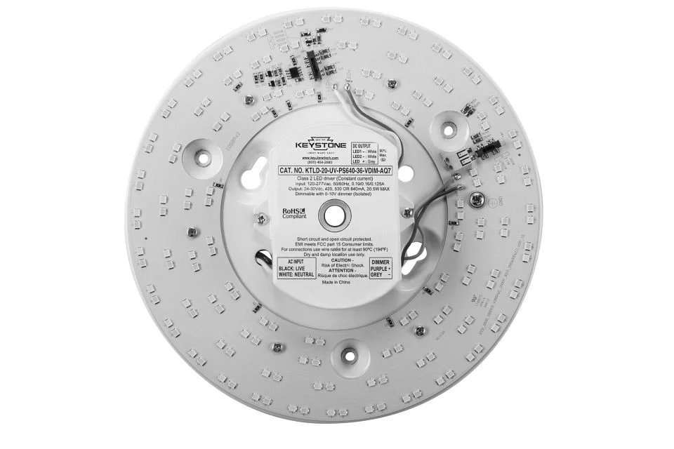 LED Retrofit Kit, 8in Circular Pan, 120-277V Input, 0-10V Dimming, Power Selectable between 13.5W, 16.5W, and 20.5W, Col