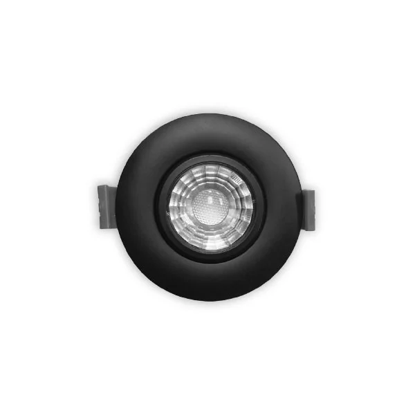 LED Spotlight Canless Gimbal, 3", 8W, Round, 5 CCT Selectable, Black