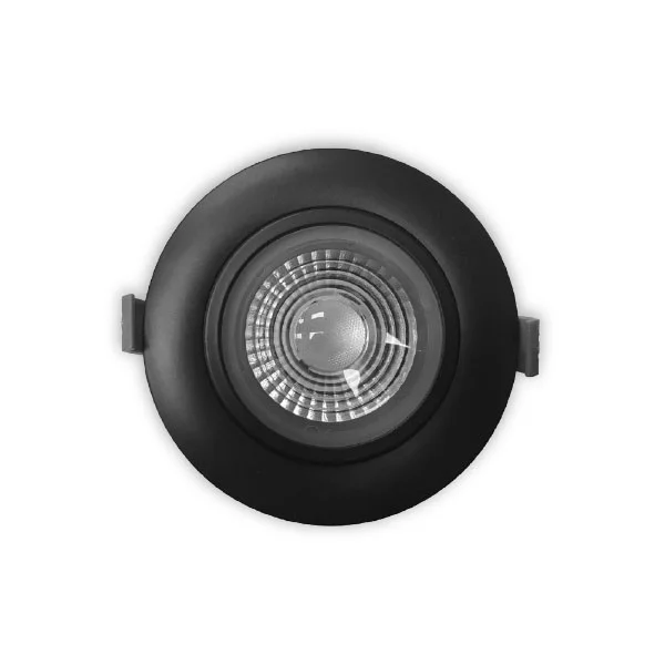 LED Spotlight Canless Gimbal, 5 CCT Selectable, 4", Round, Black