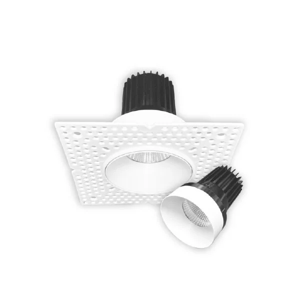 LED Spotlight-Canless, Push and Lock Trimless, 4", CCT Selectable, Black, 60º, Floating Gimbal