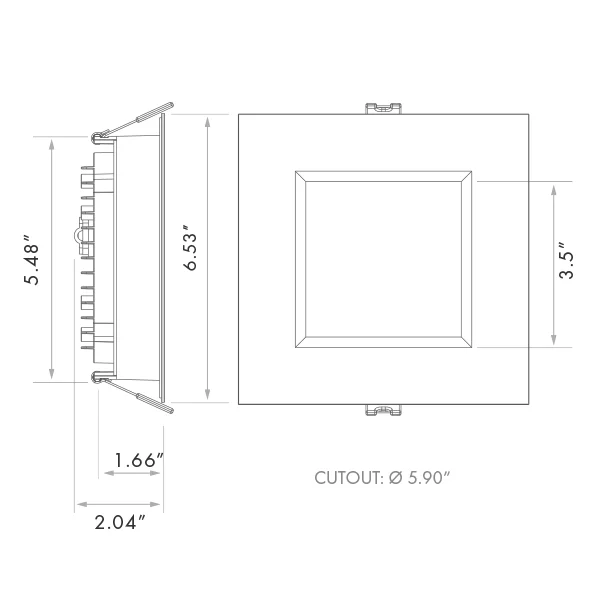 LED Spotlight, Canless Regressed Mini Panel, High Output, 5 CCT Selectable, 5" - view 2