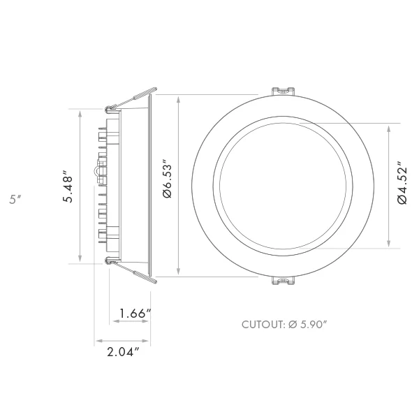LED Spotlight, Canless Regressed Mini Panel, High Output, 5", Color Selectable - view 2