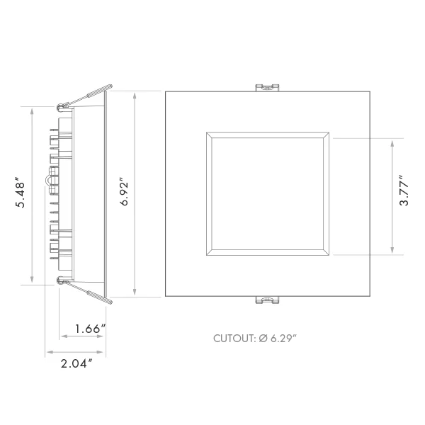 LED Spotlight - Canless Regressed Mini Panel, High Output, 6", Round, CCT Selectable - view 2