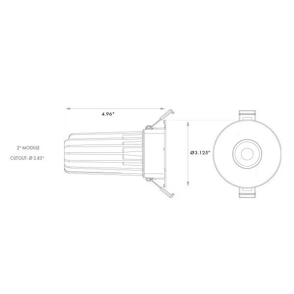 LED Spotlight, Deep Regressed Interchangeable Trim, Color Selectable, High Output, 2" Module, 5 CCT Switch - view 2
