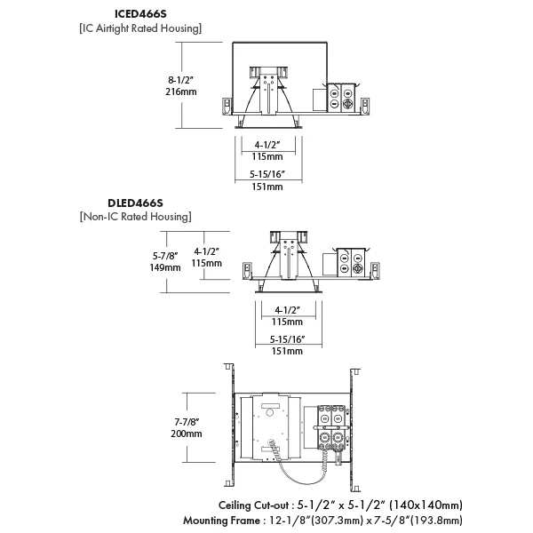 LED Square Architectural Downlight, IC Airtight Housing, Haze Clear Reflector - view 2