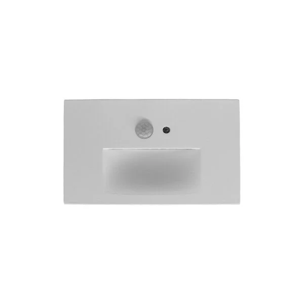 LED Step Light Horizontal, 3000K, White Trim, Motion Sensor & Photocell, 2.5W