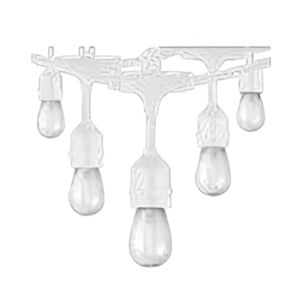 LED String Lights, 24FT, 12 Bulbs, 2700K, White