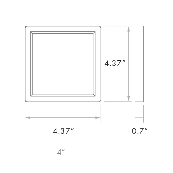 LED Surface Mount Slim Series, 4 inch, Square, 5 CCT Selectable - view 2