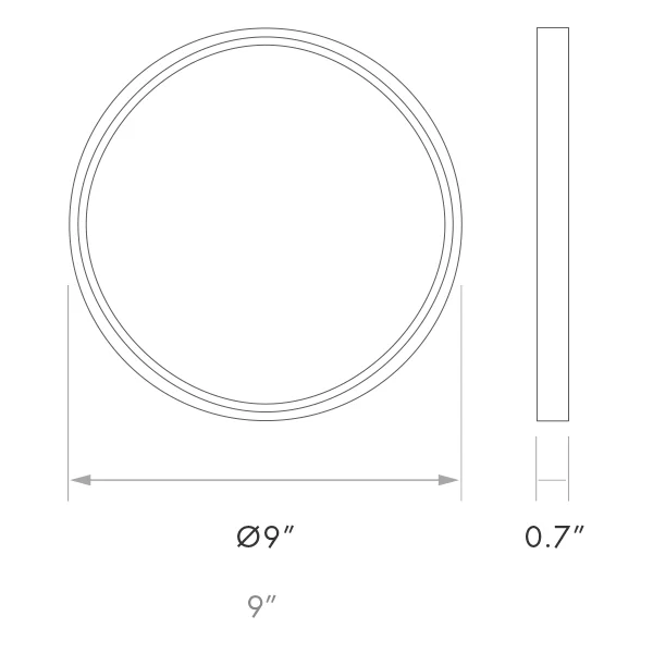LED Surface Mount Slim Series, 5 CCT Selectable, 9" Round - view 2