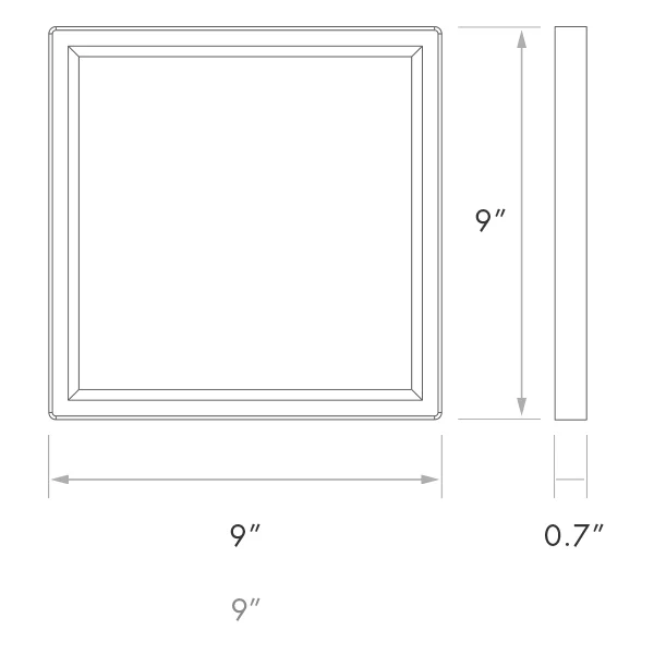 LED Surface Mount Slim Series, 9", 5 CCT Selectable, Square - view 2