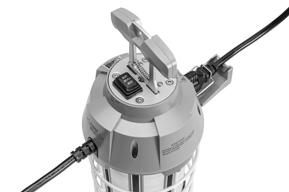 LED Temporary Jobsite Fixture. Power Selectable 60 / 80 / 100W, 6,800-10,000 lumen, 5000K. Diffused ...