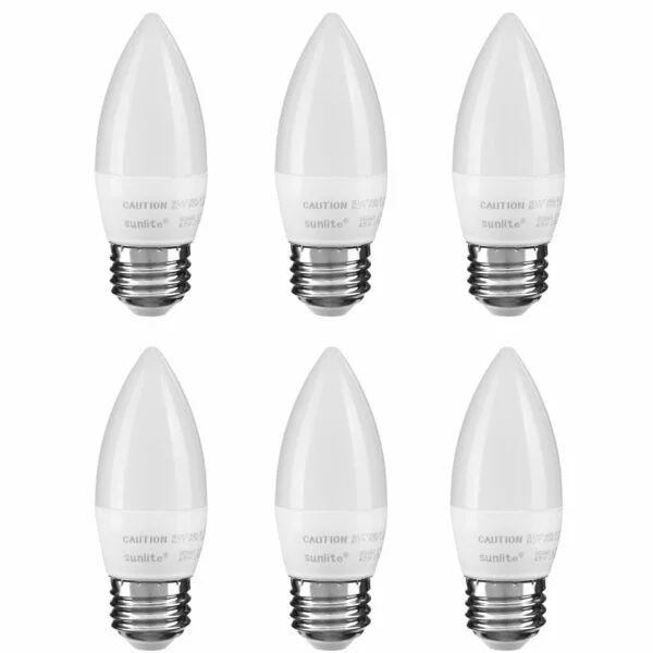LED Torpedo Tip B11 Chandelier Light Bulb, 7 Watts, 500 Lumens, Medium Base E26, Dimmable, Energy Star, 2700K - Warm ...