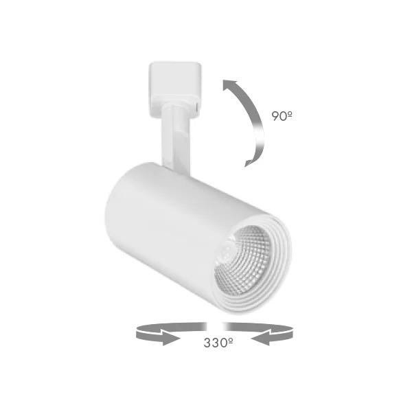 LED Track Luminaire, Adjustable Head, Multiple Beam Angles