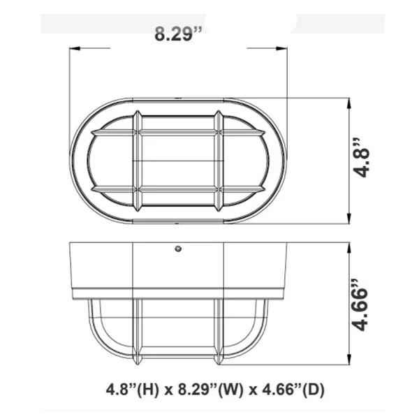 LED Traditional Bulkhead 6/8/10W 30/40/50K Photocell, Brz - view 2