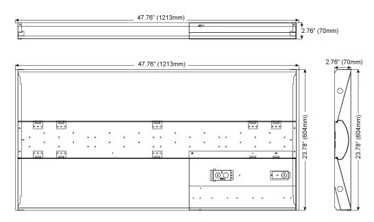 LED Troffer Center Basket, 2x4, Field Adjustable - view 2