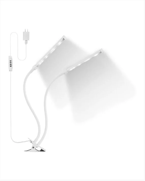 LED Tru-Grow Clip On Grow Light, 15W, 100-240V, Dimmable, Dual Head, USB Powered