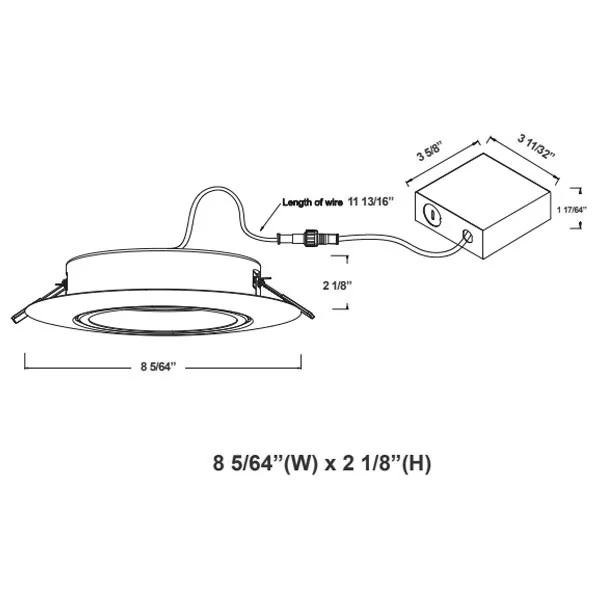 LED Ultra Slim Recessed Light, 6" Round, Adjustable, Multi CCT - view 2