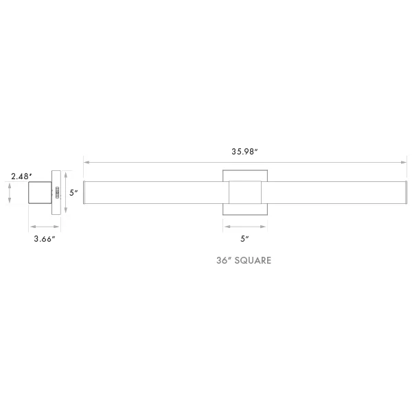 LED Wall Mount Vanity Wall Sconce, 36” Square, 5-CCT Selectable, Brushed Nickel Finish - view 2