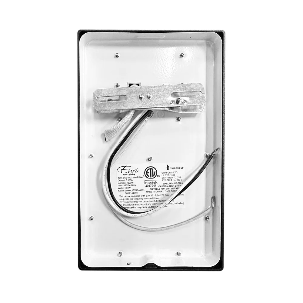 LED Wall Pack, 5CCT Selectable, 1600 Lumens, Black Aluminum Housing, Frosted Lens - view 3
