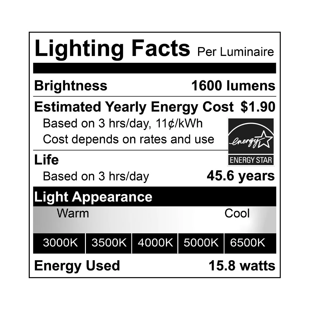LED Wall Pack, 5CCT Selectable, 1600 Lumens, Black Aluminum Housing, Frosted Lens - view 5