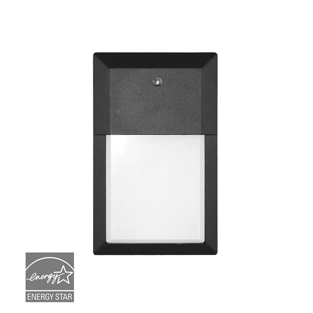 LED Wall Pack, 5CCT Selectable, 1600 Lumens, Black Aluminum Housing, Frosted Lens - view 2