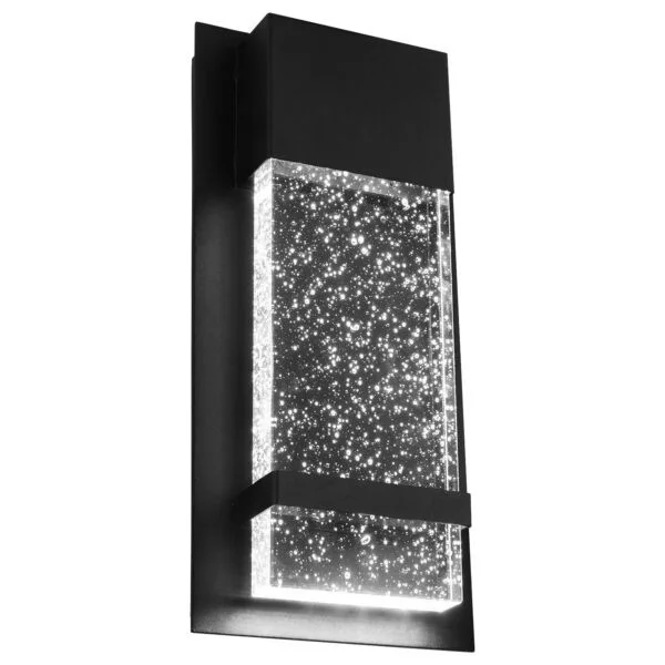 6.5-Inch LED Outdoor Raindrop Wall Sconce Light Fixture, Seedy, 12W, Black - view 2
