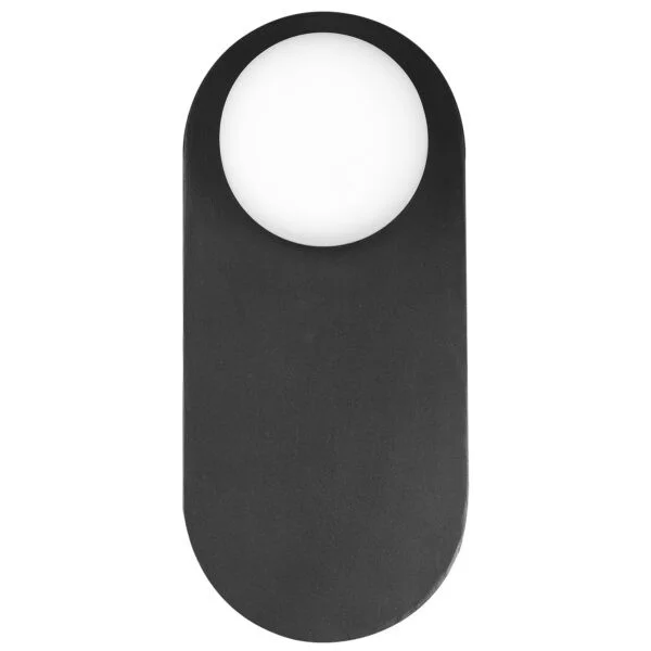 LED Wall Sconce, Knob Style Glass Lens, 15W, 3000K, Black - view 2