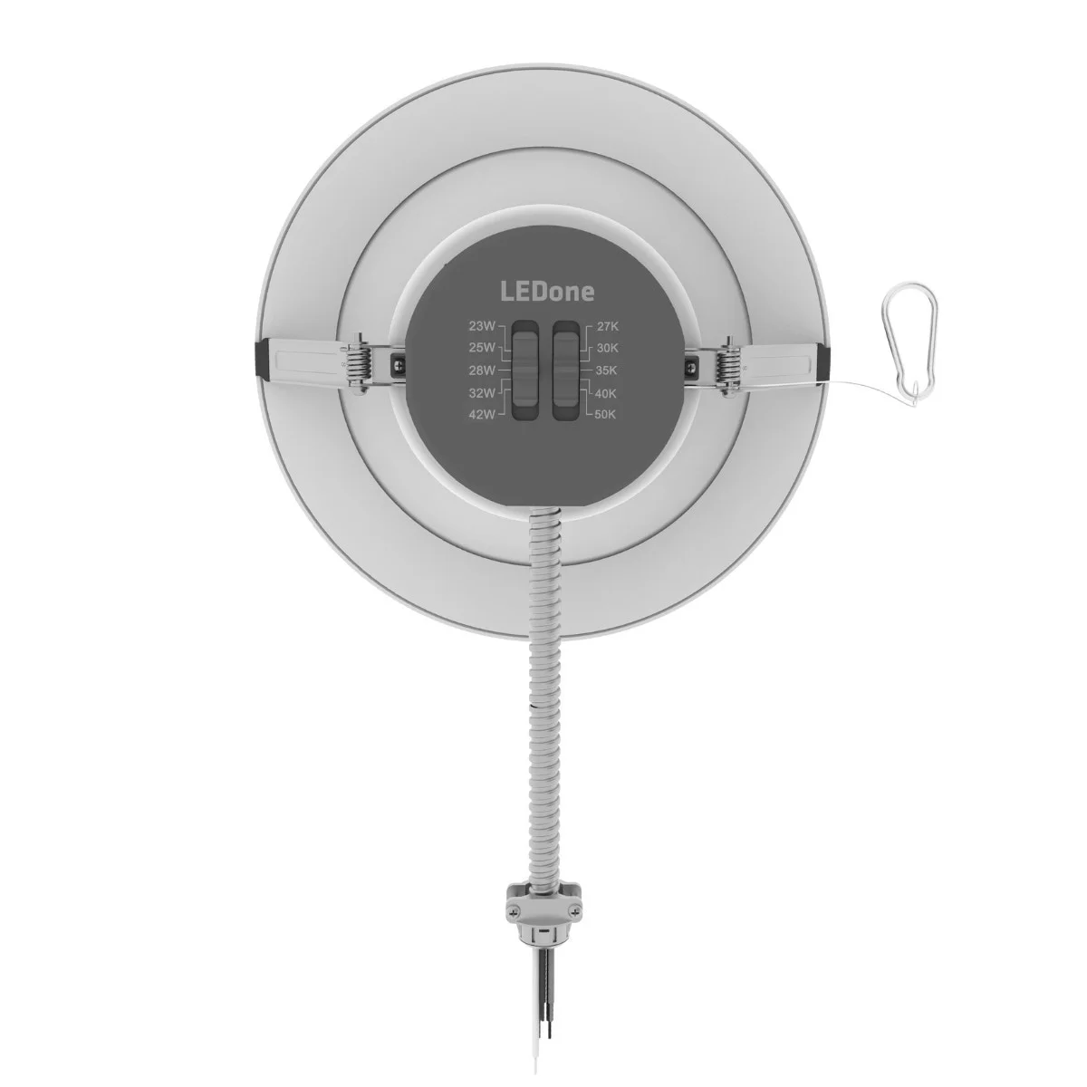 LEDone LOC-8CDL-MW30W5CCT LED Commercial Down Light, 8", Wattage Selectable 16W/20W/23W/27W/30W, 5CC...