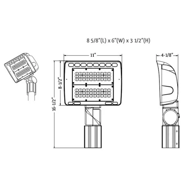 LF4 Architectural Series 80 W Flood Light with Slip Fitter, Warm White - view 2