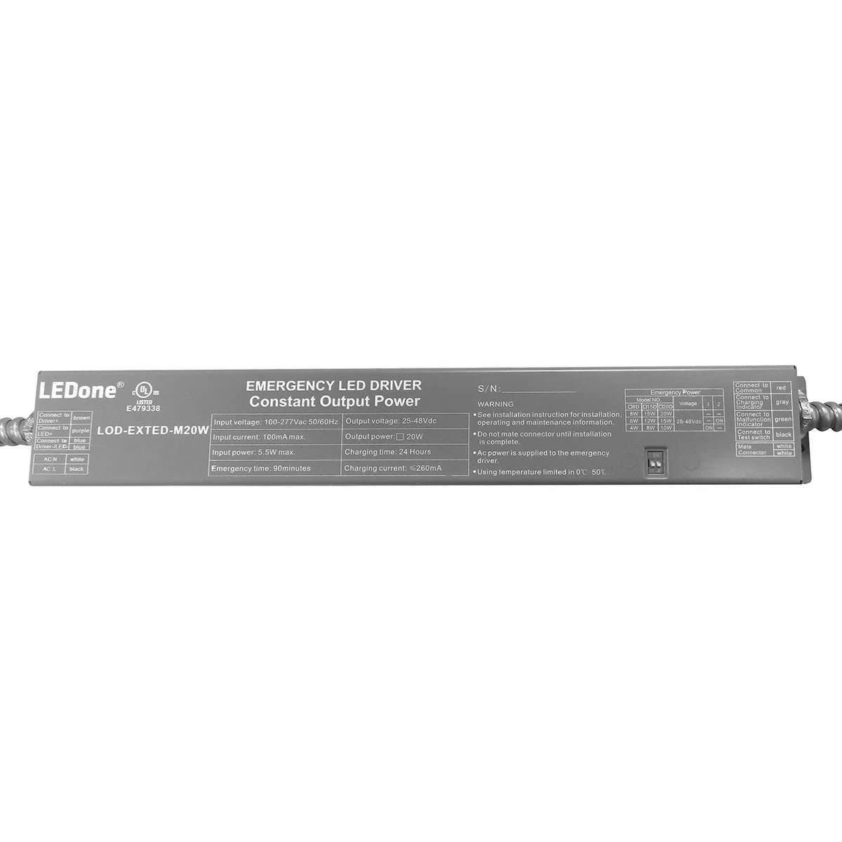LEDone Distribution LOD-EXTED Emergency Driver, 20W