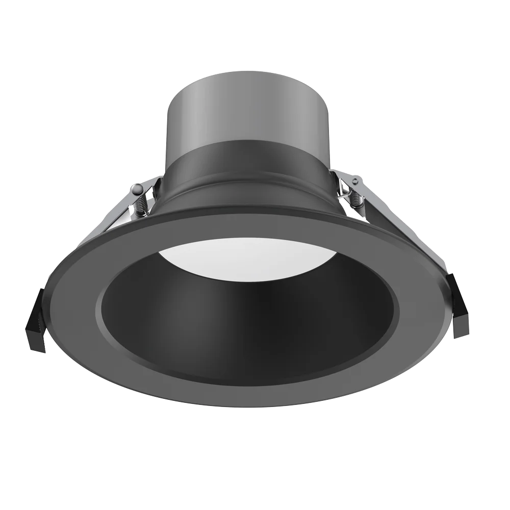 Lotus LED Lights DL254, 6" Round, 30W Max, 5CCT Selectable, 5 Wattage Selectable, High Output, Black Trim Black Refle...