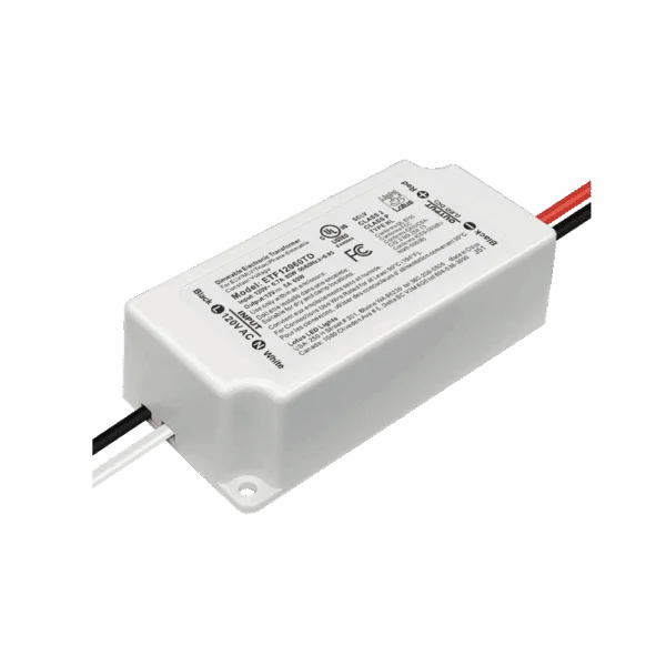 Lotus LED Lights ETF12060TD, 12V DC 60W Dimmable Mini Electronic Transformer, Triac/ELV/MLV Dimmable, Class 2, Type HL