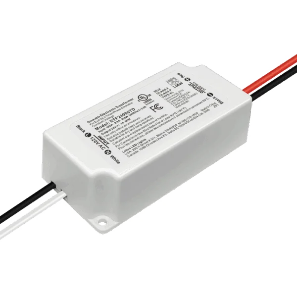 Lotus LED Lights ETF24096TD, 24V DC, 96W, Dimmable Mini Electronic Transformer, Triac/ELV/MLV, Class 2, Type HL