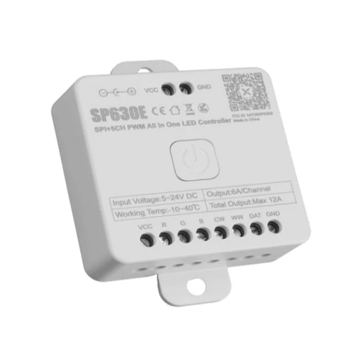Lotus LED Lights SP630E, Universal SPI + 5 Channel PWM Controller, 5-24VDC, IP20