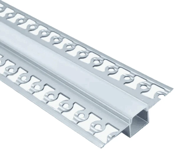 Lotus LED Lights LH-5713, Trimless Mud-in Mount Aluminum Profile, 57x13mm, 8ft, Silver Aluminum, White Diffuser