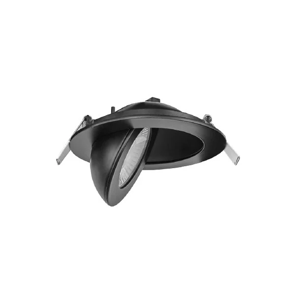 Lum-Tech FRG Series 3.5" Floating Round Gimbal, 10W, 850lm, 120-277V, 5CCT, Black Trim, 40° Beam, Triac/0-10V Dimmable