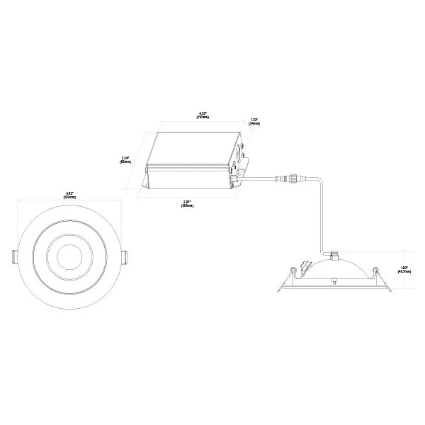Lum-Tech FRG Series 4" Floating Round Gimbal, 13W, 120-277V, 5CCT, 1200lm, White Trim, Triac/0-10V D...