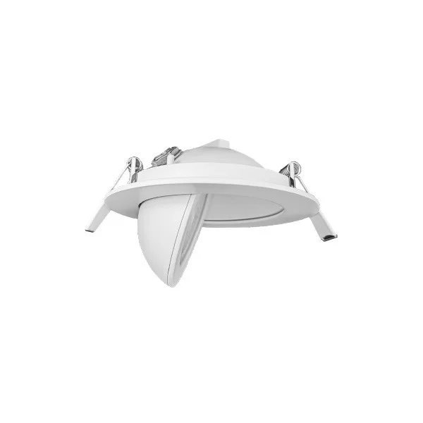 Lum-Tech FRG Series 3" Floating Round Gimbal Downlight, 8W, 700lm, 120-277V, 5CCT, White Trim, Triac or 0-10V Dimmable