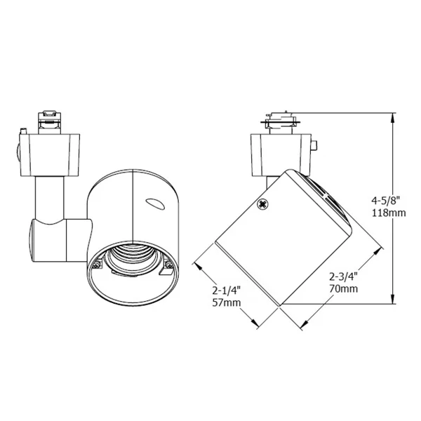 Lum-Tech HV303 Ultimate Universal Track Luminaire, E26 Medium Base, 120V, PAR38 150W Max, cULus Listed - view 2