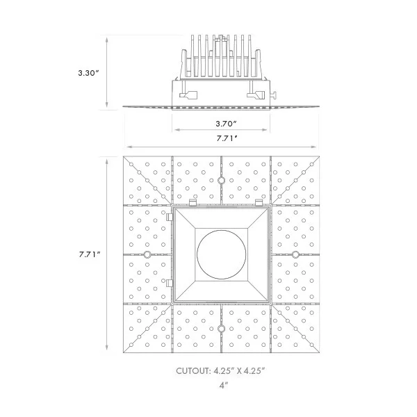 Lum-Tech LED Interlocking Trimless Module, 4", Square, 5CCT Selectable, White, Dimmable, LT25490 - view 2