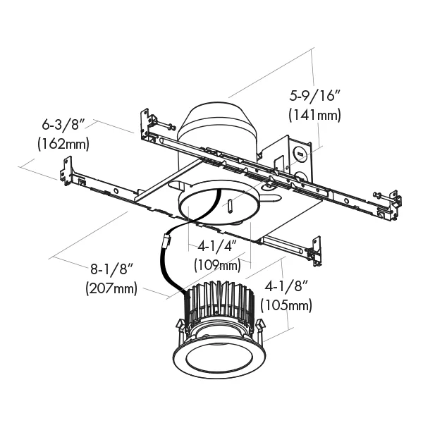 Lum-Tech LEDH-RT4ICA, 4" IC/Airtight New Construction Housing, 11W CREE, 120-277V, Hi-lume 1% EcoSys...