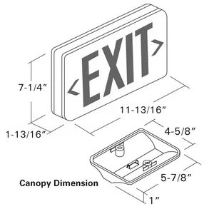 Lum-Tech Lighting EX-800 Series, LED Compact Exit Sign, Red or Green Letters, White Housing, 120/277VAC - view 2