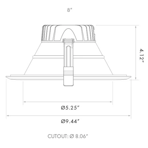 Lum-Tech Lighting LT23982, 8", 50W/65W/80W, 5000/6500/8000 lm, 2700K/3000K/3500K/4000K/5000K, 120-27...