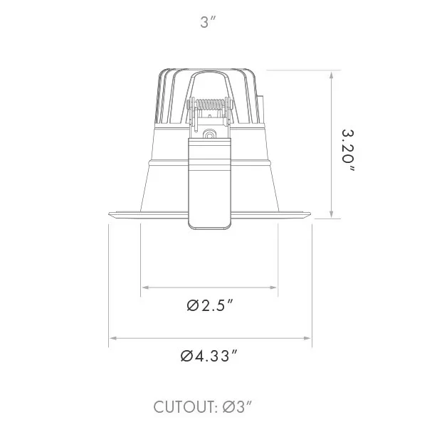 Lum-Tech LT23979 3" LED Canless Commercial Downlight, 9W/12W/15W, 900/1200/1500 lm, 2700K/3000K/3500...